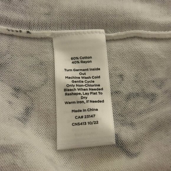 NWT TALBOTS BLACK WHITE ELBOW SLEEVE PULLOVER - BUTTERFLY TOILE WOMAN'S L LARGE - Picture 8 of 8